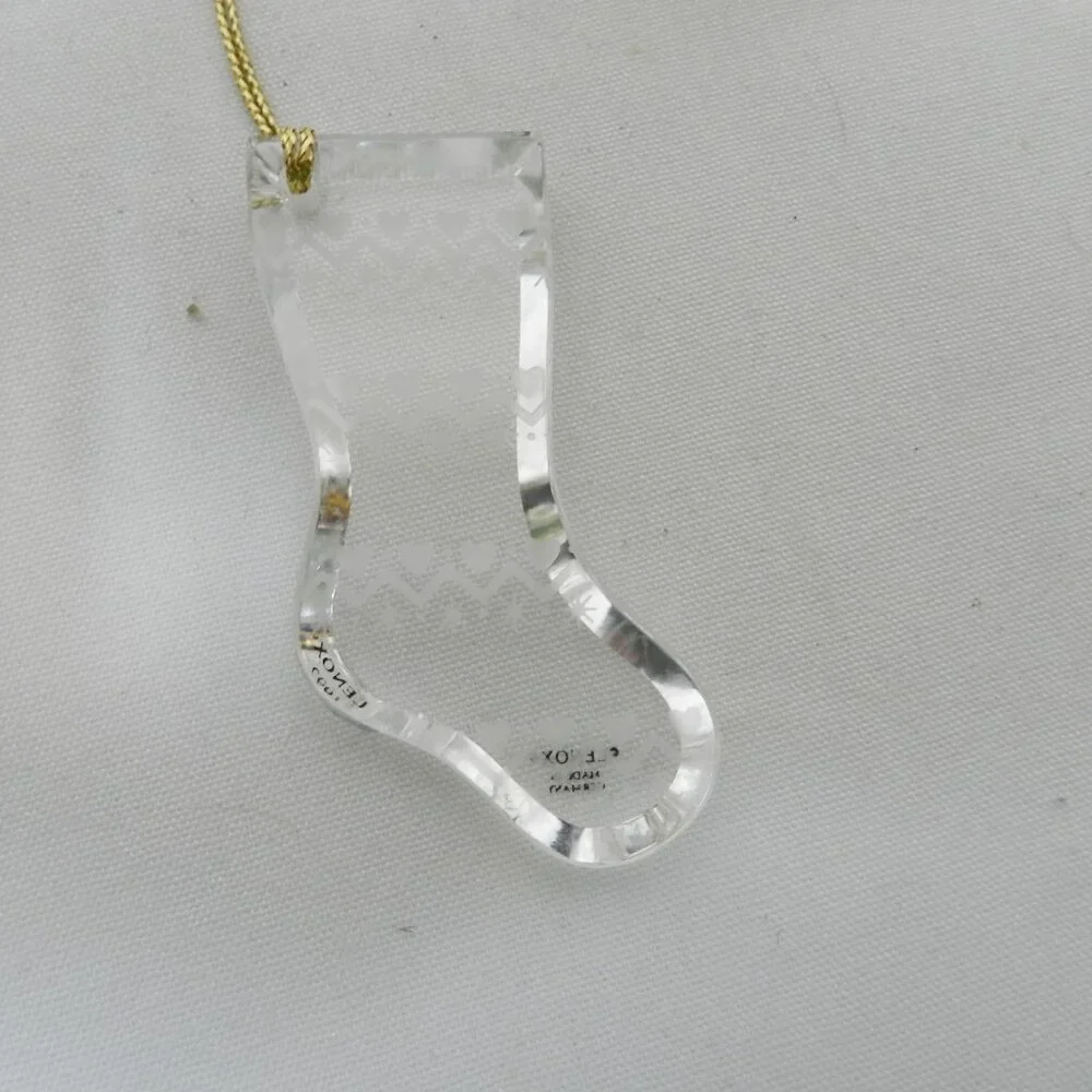 Lenox Crystal Vintage 1992 Heart embossed Stocking w/ Box Holidays